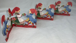 Vtg Paper Die Cut Chain Card Greeting Accordion Fold Out Table Decoration Sweden - £15.76 GBP