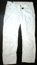 New NWT Womens Designer G-Star Originals Raw Denim White Pants Zipper 31... - £333.70 GBP