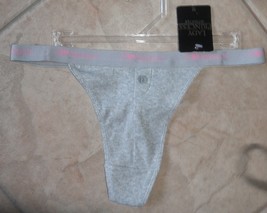 womens panty thong gray pink medium or large nwt - £7.76 GBP