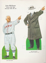 New York Giants John McGraw 1985 Thomas Tierney Paper Doll Uncut Full Page - £1.52 GBP