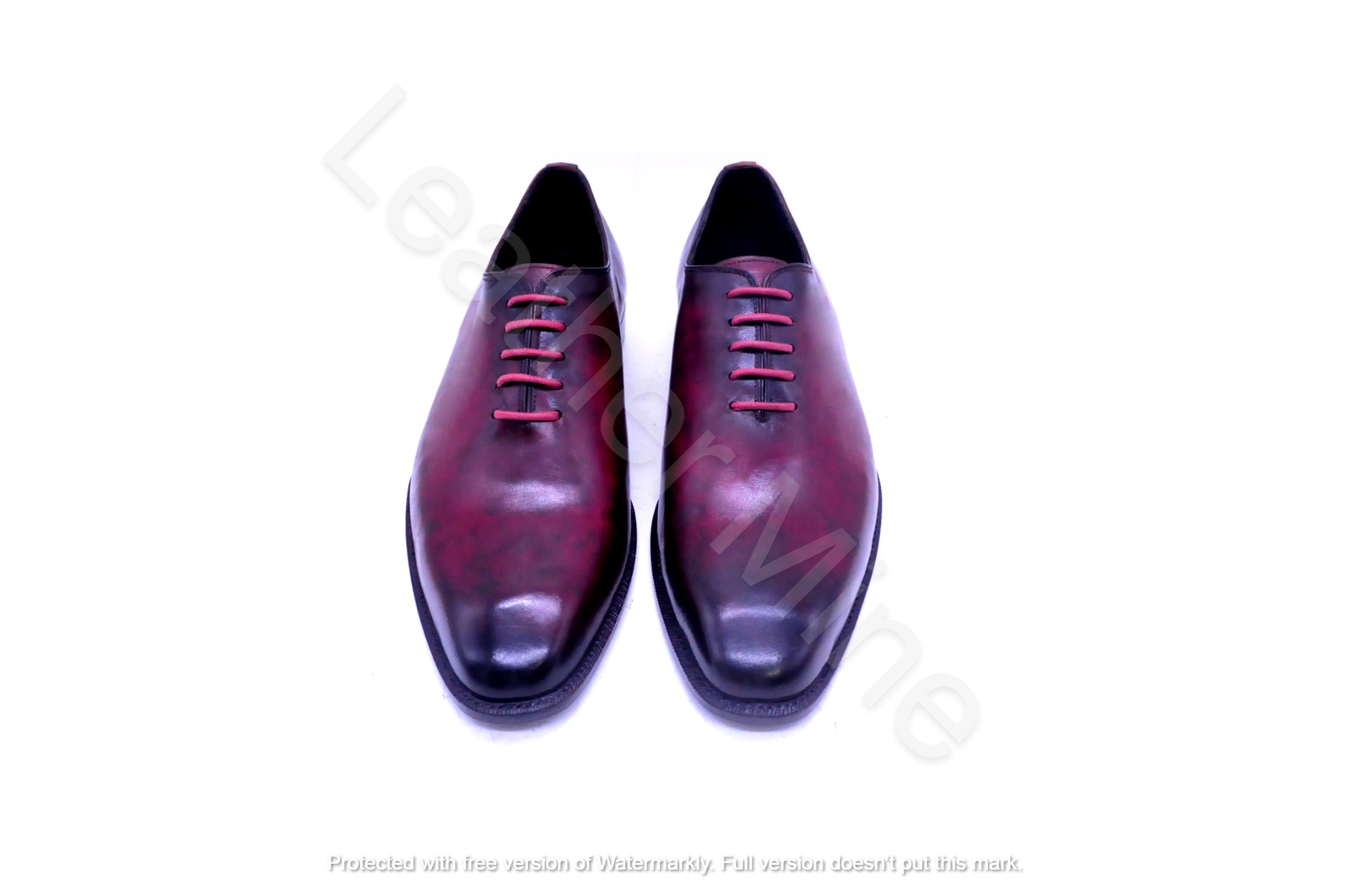 Handmade Men's Maroon Patina Leather Oxfords Dress Shoes For Men