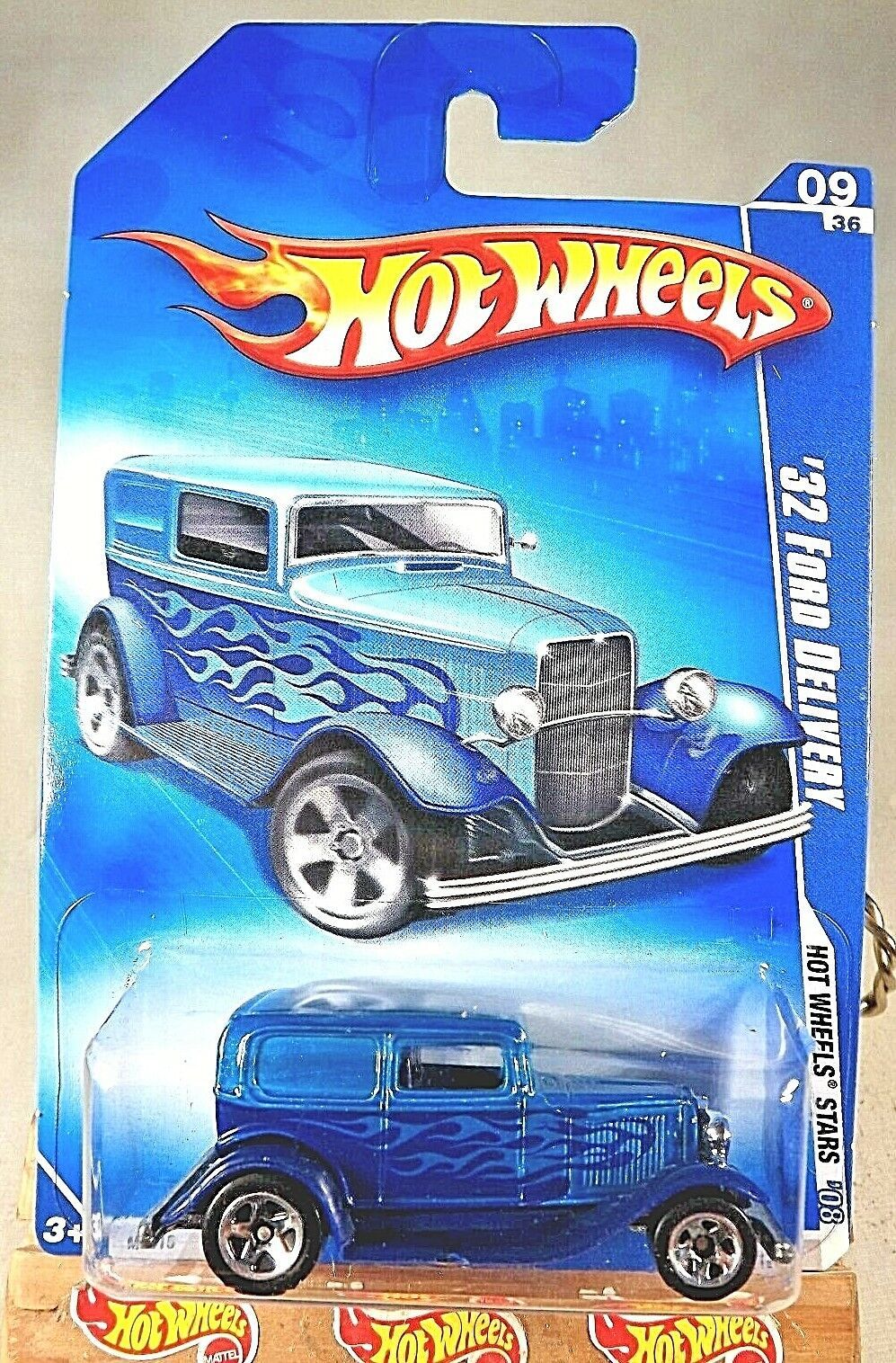 2008 Hot Wheels #49 Hot Wheels Stars '32 FORD DELIVERY Blue Variant w/Chrome 5Sp