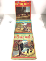 1960’s Junior Picture Puzzle 100 Interlocking Pieces. Hunter, Western and Bears. - £12.04 GBP