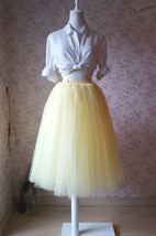 YELLOW Tulle Midi Skirt Outfit Women Custom Plus Size Tulle Tutu Skirt