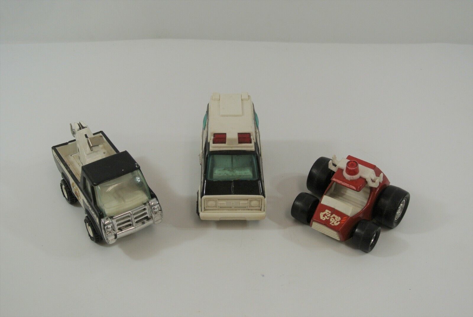 Buddy L Lot of 3 Toy Vehicles Police Patrol Tow 49683 Fire Bugy Japan VTG - $33.85