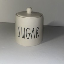 Rae Dunn  Sugar Bowl &quot;Sugar&quot; With Lid Approx. 4&quot; tall warm white VTG - £9.09 GBP