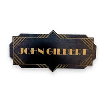 Art Deco - Personalized Sign/Ornament (Black Sign 7x3.5 Inches) - $19.59