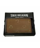 True Religion Yurt Leather BiFold Wallet BTAN Brown Horseshoe RFID $50 - £27.64 GBP