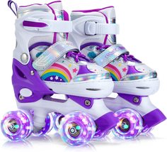  Girls Roller Skates for Kids Toddler 4 Size Adjustable Roller Skates - £78.95 GBP