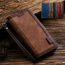 Samsung S21 Note 20 10 S20 Ultra S10 Plus S9 Leather Wallet Magnetic Flip case - £43.32 GBP