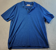 Grand Slam Polo Shirt Men Size XL Blue 100% Polyester Short Sleeve Slit Collared - £13.98 GBP