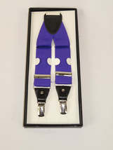 ELEGANT Suspenders Clip on and Button Option for Slacks or Suit Pants Purple image 5