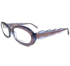 Salvatore Ferragamo Eyeglasses Frames 2549 351 Clear Blue Purple Wavy 55-19-135 - £104.46 GBP