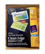 NEW AVERY White 2-Sided Clean Edge Printable Business Cards 200 2x3.5&quot; - £9.38 GBP