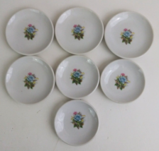 Vintage Set of 7 Small Lusterware Floral Design 3&quot; Plates &amp; 2.5&quot; Plates Japan - £10.87 GBP