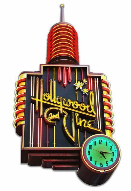 15" Large Hollywood and Vine Neon Style in Steel USA Metal Sign ART wall decor + - $59.40