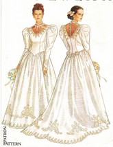 Vintage Misses Wedding Dress Bridal Gown Leg Of Mutton Sleeve Sew Patter... - $9.99