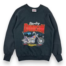 Vintage 80s Harley Davidson Motorcycles Chopper Sweatshirt Biker USA Med... - £63.11 GBP