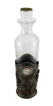 Time for Spirits Glass Spirit Decanter in Steampunk Basket with Clock - $93.56