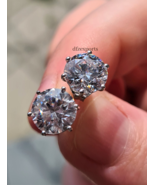 4Ct Moissanite Stud Earrings Prong Setting 925 Sterling Silver Christmas... - $165.45 CAD