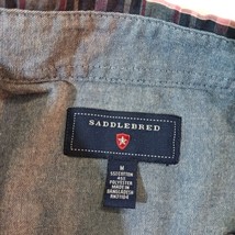Saddlebred RN#31104 Button-Down Collar Men's Red & Black Plaid Shirt Size Medium image 3