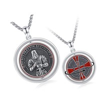 925 Sterling Silver St Michael/Knight Mary Medal - £259.40 GBP