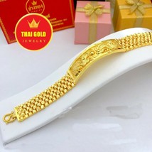 Dragon 18K 22K CZ Bracelet Bangle 7.5 Inch Thai Gold Plated Men&#39;s Jewelry  - £36.19 GBP