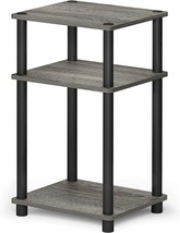French Oak Grey/Black Furinno Just 3-Tier Turn-N-Tube End, Side, Night, Pack. - £27.92 GBP