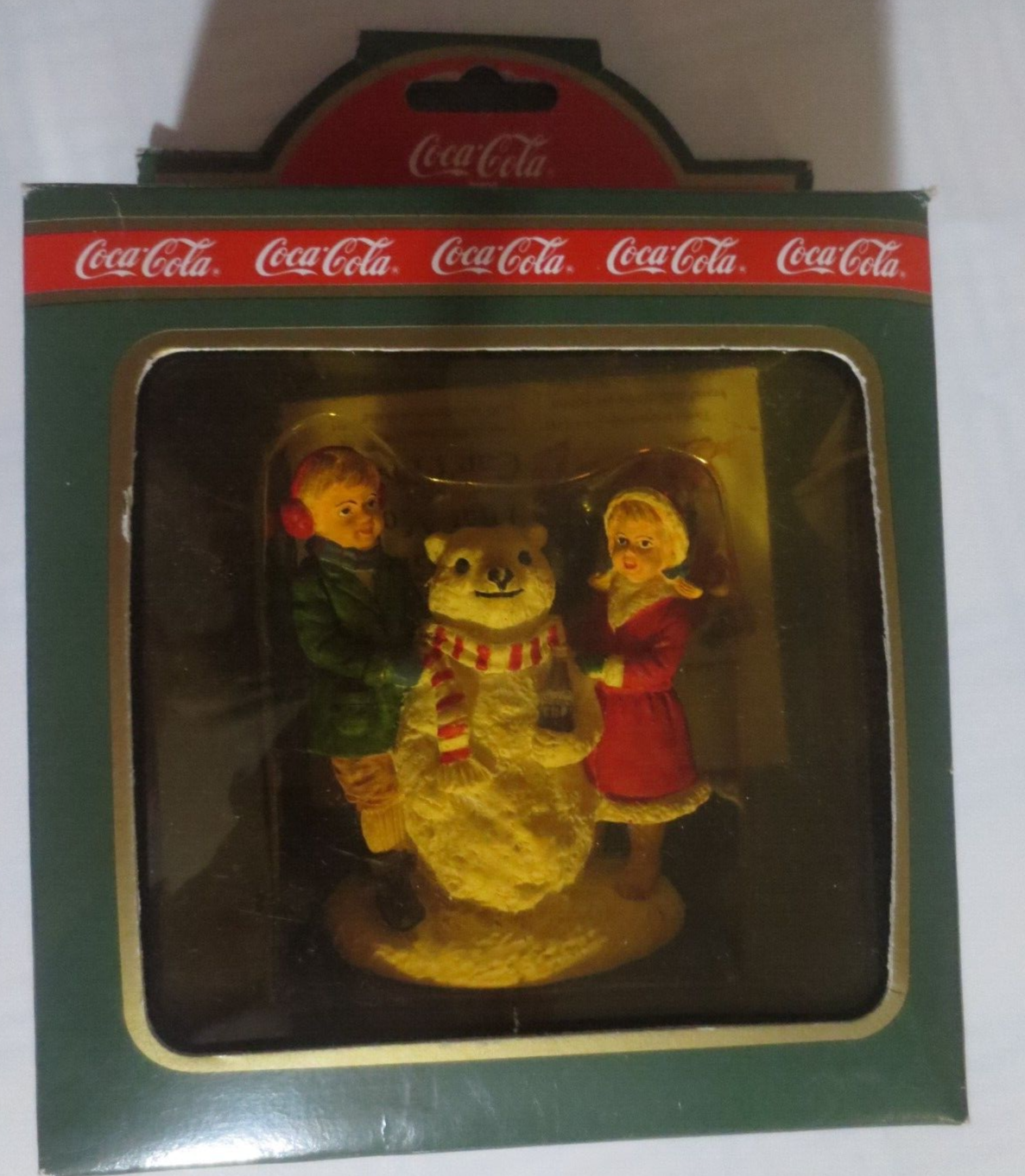 Primary image for Coca-Cola Town Square Snowbear with Young Girl and Boy 1994