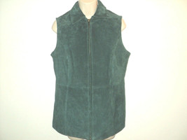 NEW Dennis Basso Washable Suede Vest Size S Hunter Green Zip Front Small... - £37.25 GBP