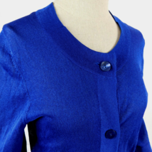 Jones New York Collection Women Blue Button Up Top Blouse 3/4 Sleeve Shi... - $13.99