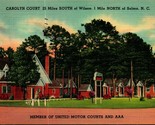 Carolyn Court Motel Selma North Carolina NC Linen Postcard A4 - £9.44 GBP