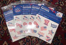 4th Of July Patriotic Glow in the Dark Temporary Tattoos 5Packs Flag USA... - $145.15 MXN