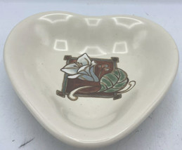 Heart Shaped Tea Bag Dish MISSION FLOWER Pfaltzgraff Stoneware Width 5 7/8&quot; - £11.03 GBP