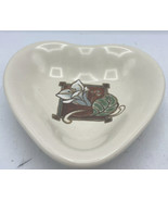 Heart Shaped Tea Bag Dish MISSION FLOWER Pfaltzgraff Stoneware Width 5 7/8&quot; - £10.86 GBP