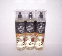 Bath &amp; Body Works Vanilla Mocha Cafe Fine Fragrance Mist 8 oz Lot of 3 New - £57.95 GBP