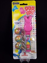 Peeps Easter Pop Ups Pink Bunny 3 marshmallow flavored lollipops NEW 2023 - £6.24 GBP