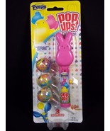 Peeps Easter Pop Ups Pink Bunny 3 marshmallow flavored lollipops NEW 2023 - $7.95