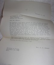 Vintage Letter to Mr. Winkel From Rev Sommer 1954 - $1.99