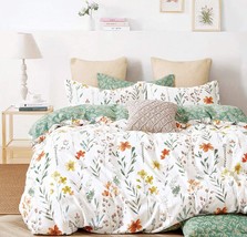 White And Green Floral Twin Duvet Cover Set By Sleepbella, 600 Thread Count - £37.55 GBP