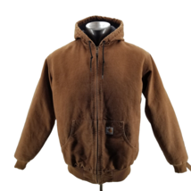 Carhartt Hooded Womans Jacket Large Brown  Canvas Quilt Lined WJ130 USA ... - $111.47