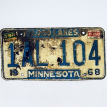 1970 United States Minnesota Lakes Passenger License Plate 1AL 104 - £14.54 GBP