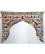 Ethnic Vintage Door Valance Toran Hand Embroidered Door Topper Hanging 8... - £116.03 GBP