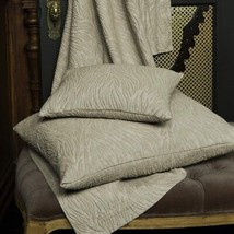 Sferra Rino Sand King Sham Textured Matelasse Wavy Patina 100% Cotton It... - £50.63 GBP
