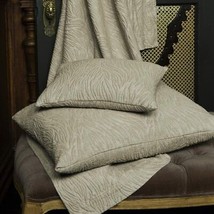 Sferra Rino Sand King Sham Textured Matelasse Wavy Patina 100% Cotton Italy NEW - $64.35