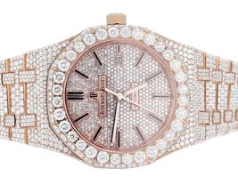 Fully Iced Out Two-Tone Plated 42mm Luxury Men&#39;s Watch | AP Luxury Diamond Watch - £3,356.66 GBP