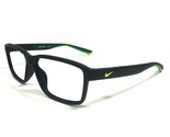 Nike Eyeglasses Frames 7092S 001 Matte Black Green Rectangular 53-15-140 - £66.05 GBP