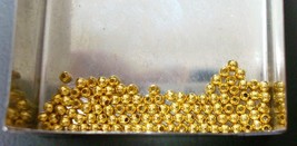 GOLD plated 2mm round seamed smooth spacer beads 100 pcs FPB176A - $1.93