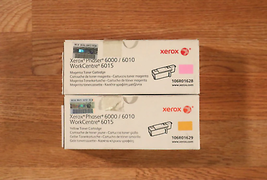 Lot Of 2 Xerox MY Toner Cartridges 106R01628,29 Phaser 6000/6010, WorkCe... - £89.52 GBP