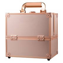 Makeup Case Portable Travel Alloy Cosmetics Make Up Storage Organizer Box Jewelr - £101.56 GBP